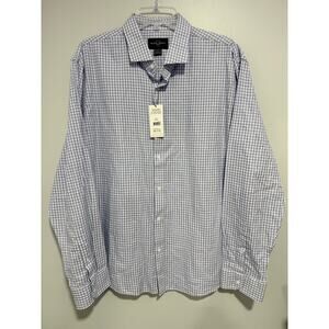 NEW Black Brown 1980 Small Checkered Button Up Blue/White Mens XXL